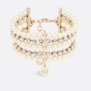 Dior D-River cuff bracelet Pearl and Crystal Bracelet